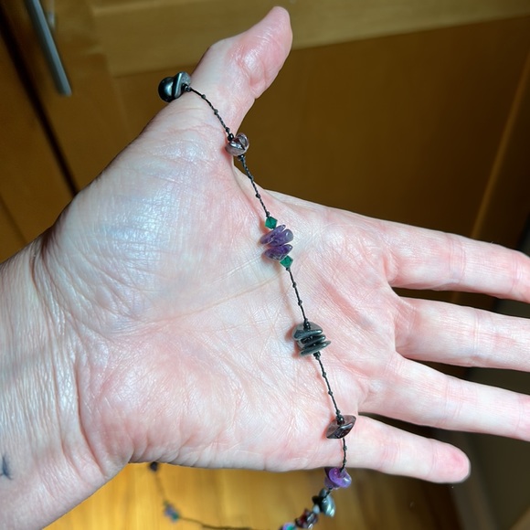 Bohemian, unique, hand strung gemstone necklace - Picture 4 of 6